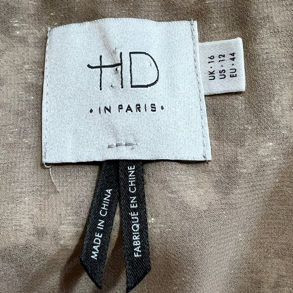 Like new HD in Paris Antthropologie Cream and Gold Lace Top Size 12 - Picture 5 of 8